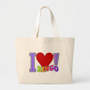 Bolsa Tote Grande Eu amo o Bingo