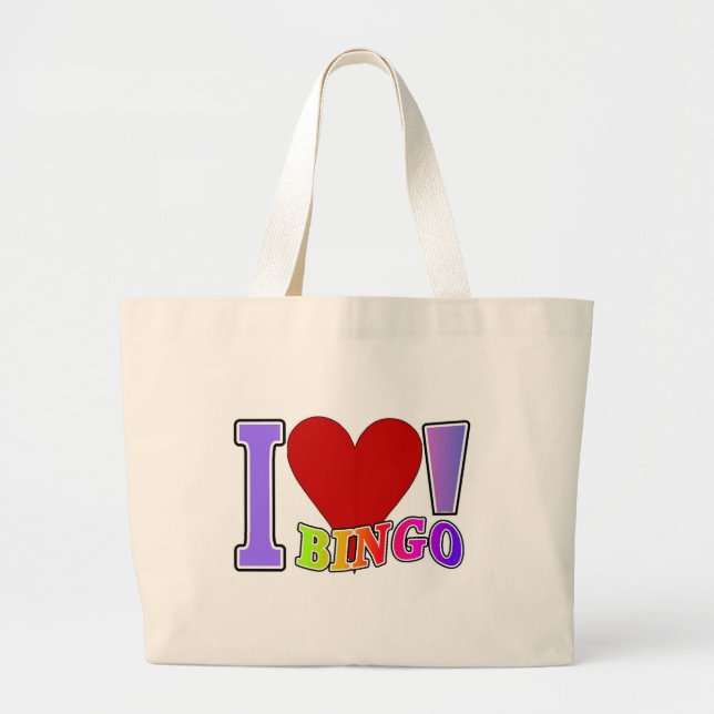 Bolsa Tote Grande Eu amo o Bingo (Frente)
