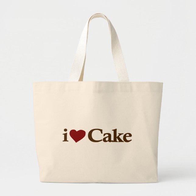 Bolsa Tote Grande Eu amo o bolo (Frente)