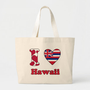 Bolsa Tote Grande Eu amo o Havaí