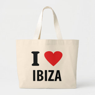 Bolsa Tote Grande Eu amo o ícone de Ibiza