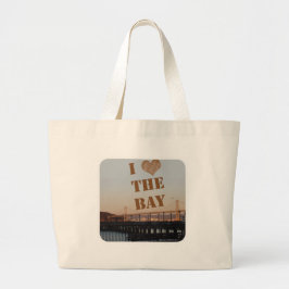 Bolsa Tote Grande Eu Amo O Logotipo De Viagem Cênica Da Baía