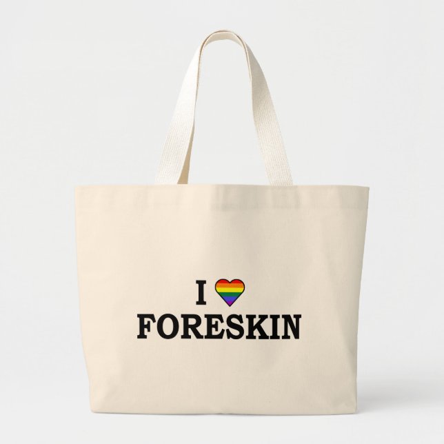 Bolsa Tote Grande Eu amo o prepúcio (Frente)