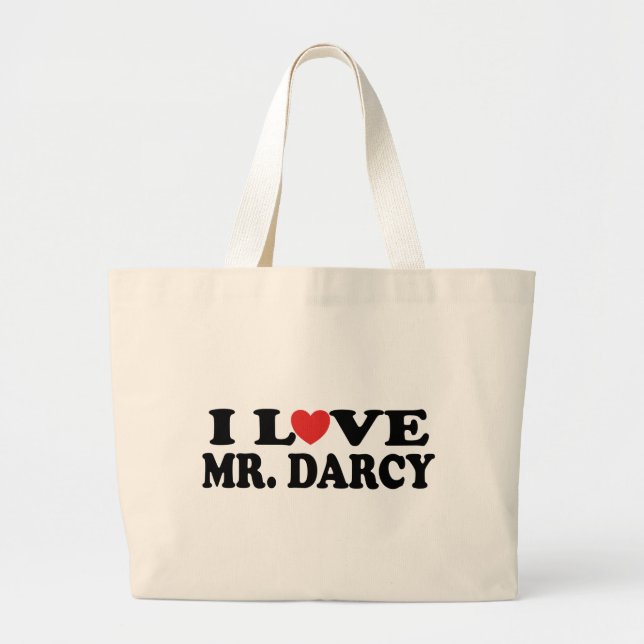 Bolsa Tote Grande Eu amo o Sr. Darcy (Frente)