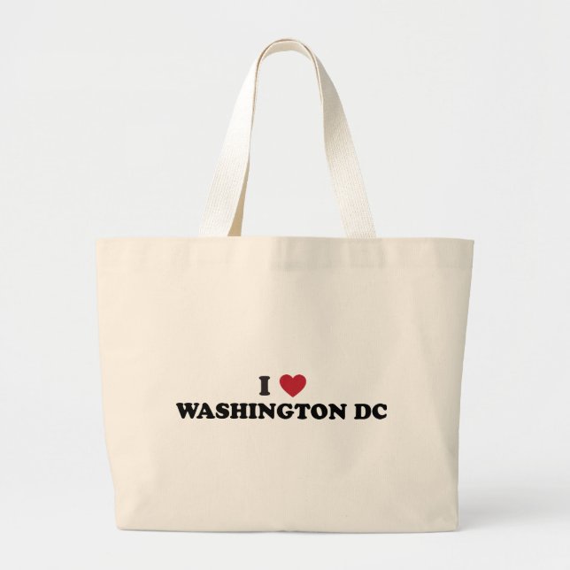 Bolsa Tote Grande Eu amo o Washington DC (Frente)