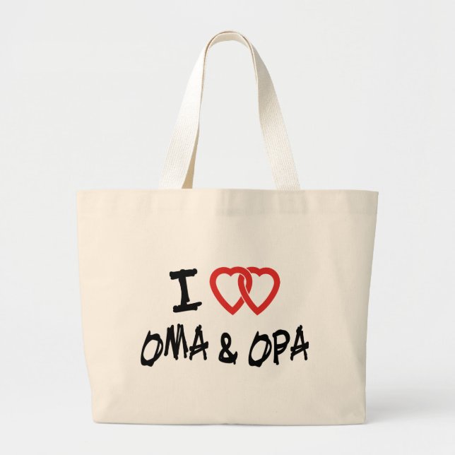 Bolsa Tote Grande Eu Amo Oma E Opa (Frente)