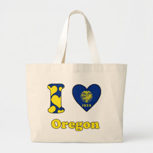 Bolsa Tote Grande Eu amo Oregon