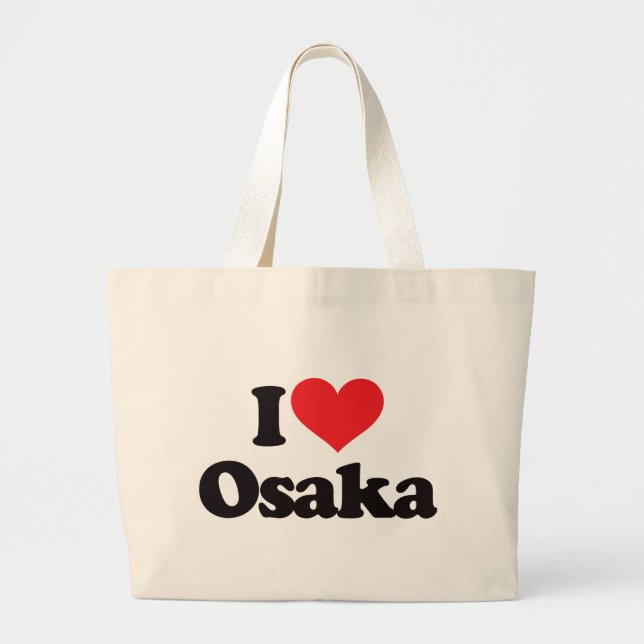 Bolsa Tote Grande Eu amo Osaka (Frente)
