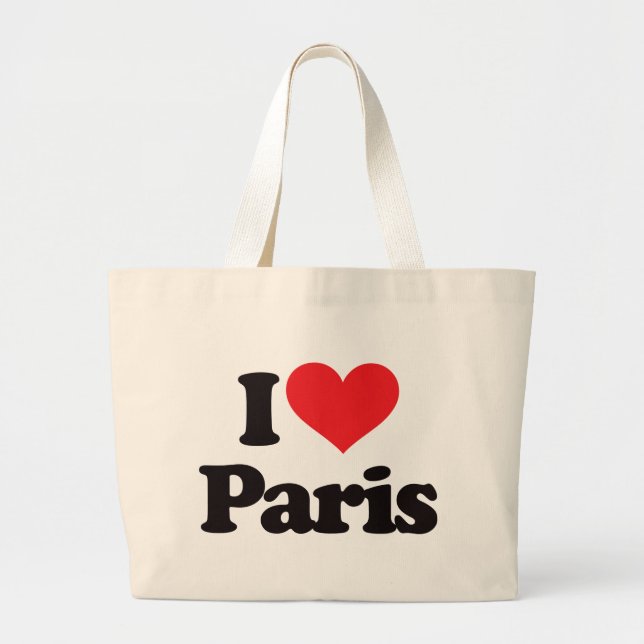 Bolsa Tote Grande Eu amo Paris (Frente)