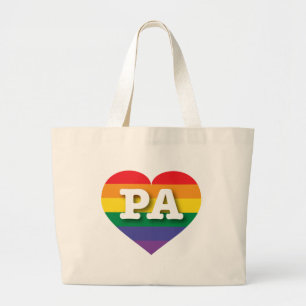 Bolsa Tote Grande Eu amo Pensilvânia Orgulho gay