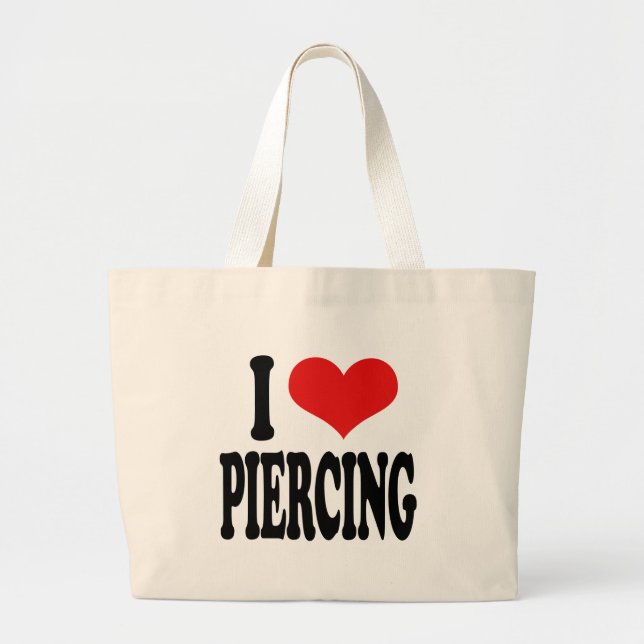 Bolsa Tote Grande Eu amo perfurar (Frente)