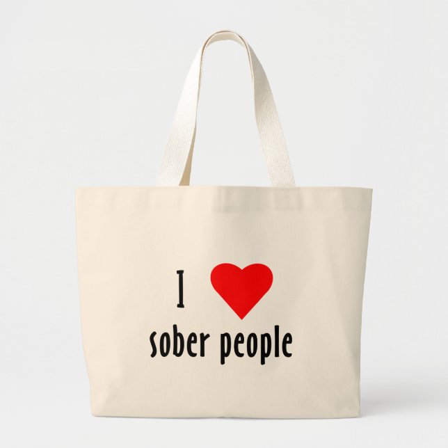 Bolsa Tote Grande Eu amo Pessoas Sober (Frente)