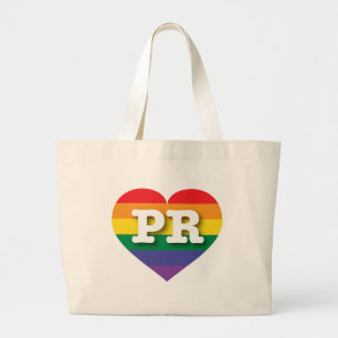 Bolsa Tote Grande Eu amo Porto Rico Orgulho gay