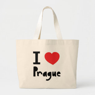 Bolsa Tote Grande Eu amo Praga