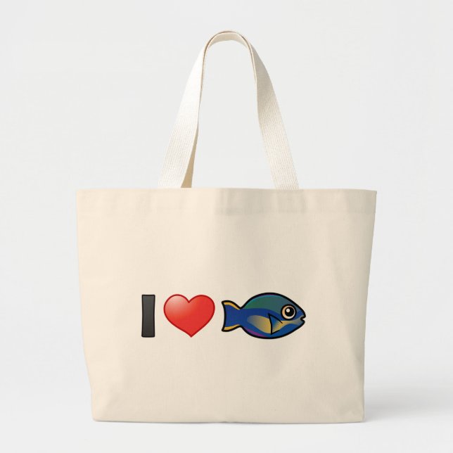 Bolsa Tote Grande Eu Amo Princesa Parrotfish (Frente)