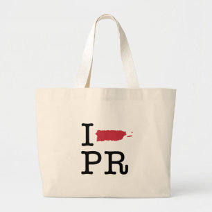 Bolsa Tote Grande Eu amo Puerto Rico