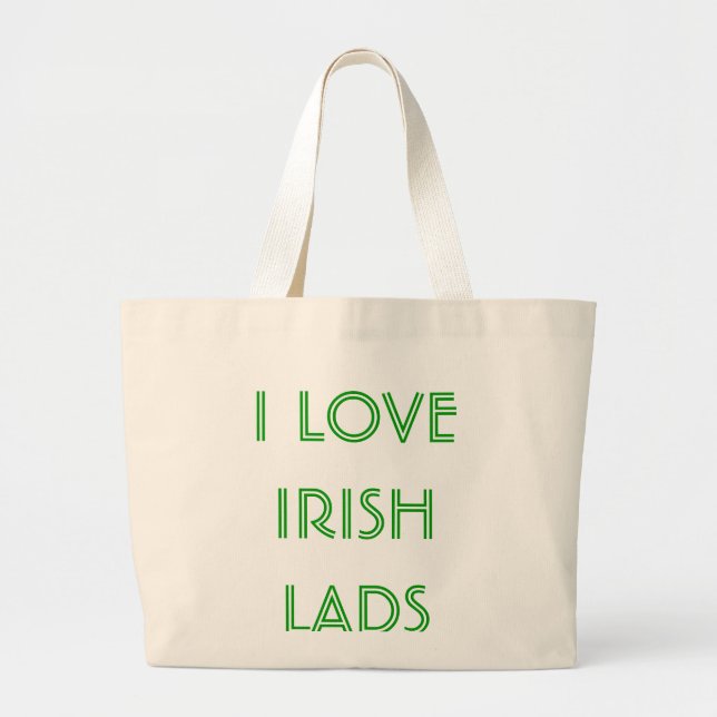 BOLSA TOTE GRANDE EU AMO RAPAZES IRLANDESES (Frente)
