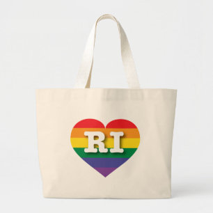 Bolsa Tote Grande Eu amo Rhode Island Orgulho gay