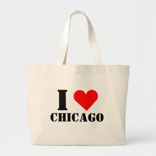 Bolsa Tote Grande Eu Amo Sacola Jumbo Coração de Chicago
