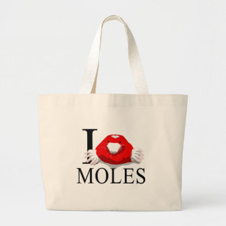 Bolsa Tote Grande Eu amo sacolas das toupeiras