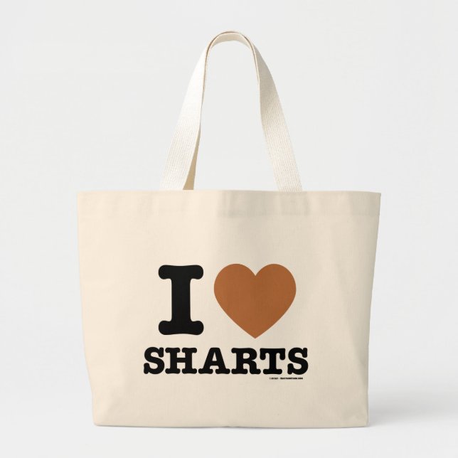 Bolsa Tote Grande Eu Amo Sharts (Frente)