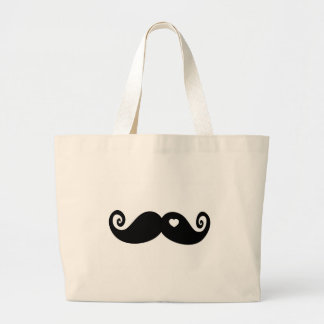 Bolsa Tote Grande Eu amo simplesmente o Moustache