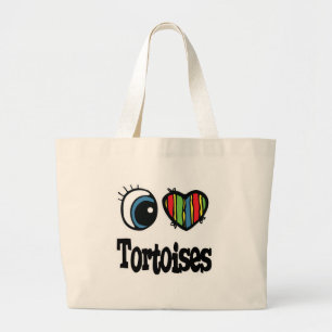 Bolsa Tote Grande Eu Amo Tartarugas