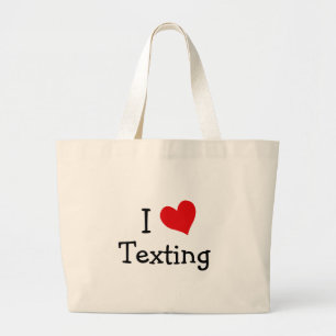 Bolsa Tote Grande Eu amo Texting