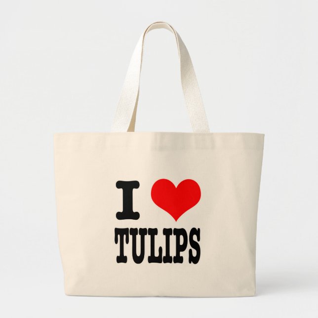BOLSA TOTE GRANDE EU AMO TULIPAS (Frente)