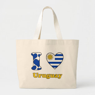 Bolsa Tote Grande Eu amo Uruguai