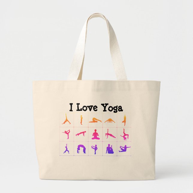 Bolsa Tote Grande Eu Amo Yoga (Frente)
