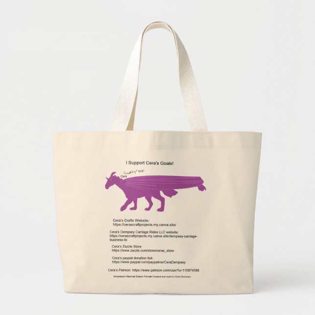 Bolsa Tote Grande Eu apoio o Bag de Tote Goal da Cera (Frente)