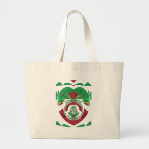 Bolsa Tote Grande Eu ♥ Bandeira - Amo Etiópia   Vermelho Dourado Ver