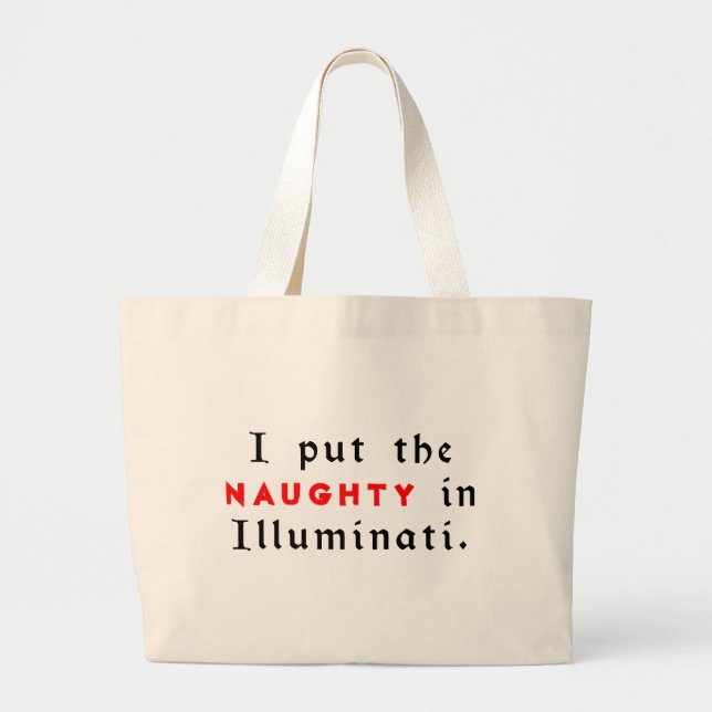 Bolsa Tote Grande Eu Coloco o Malicioso no Illuminati (Frente)