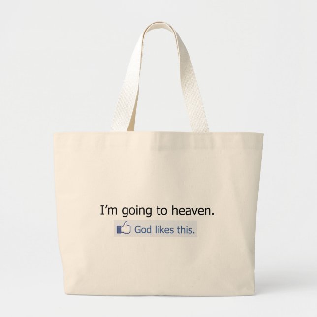 Bolsa Tote Grande Eu estou indo ao céu (Frente)