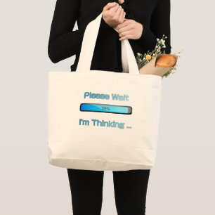 Bolsa Tote Grande Eu Estou Pensando Design de Programador de Computa