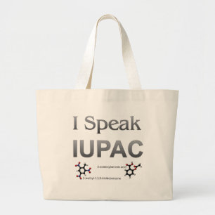 Bolsa Tote Grande Eu falo a nomenclatura da química de IUPAC