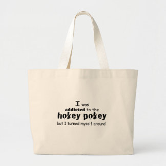 Bolsa Tote Grande Eu fui viciado na citação da Tipografia Hokey Poke