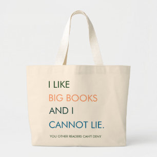 Bolsa Tote Grande Eu Gosto De Grandes Livros, Saco