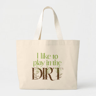 Bolsa Tote Grande Eu gosto de jogar na jardinagem engraçada da