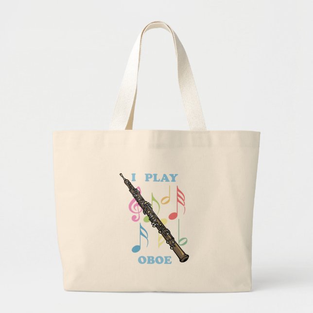 Bolsa Tote Grande Eu jogo Oboe (Frente)