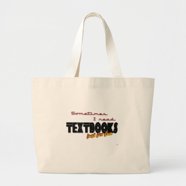Bolsa Tote Grande Eu li livros de texto (Frente)