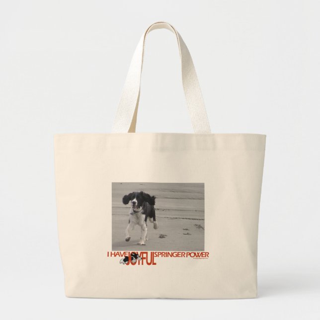 Bolsa Tote Grande Eu mando o poder alegre de Springer personalizar (Frente)