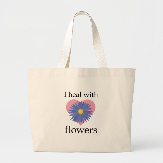 Bolsa Tote Grande Eu me curo com flores (Frente)