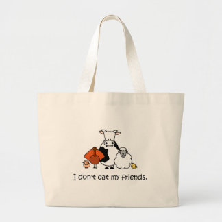 Bolsa Tote Grande Eu não como meus amigos
