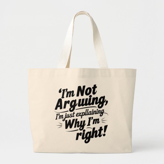 Bolsa Tote Grande Eu não estou discutindo, só estou explicando por q (Frente)