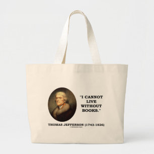 Bolsa Tote Grande Eu não posso viver sem os livros