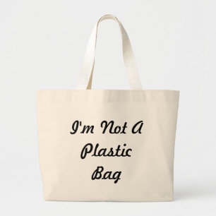 Bolsa Tote Grande Eu não sou um saco de plástico
