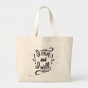 Bolsa Tote Grande Eu posso e eu vou faz4e-lo