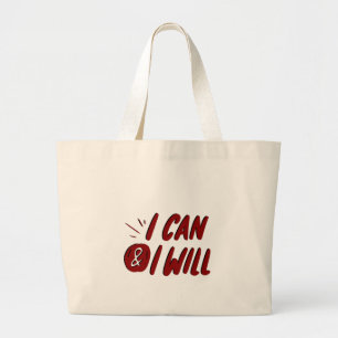 Bolsa Tote Grande eu posso e eu vou motivar design